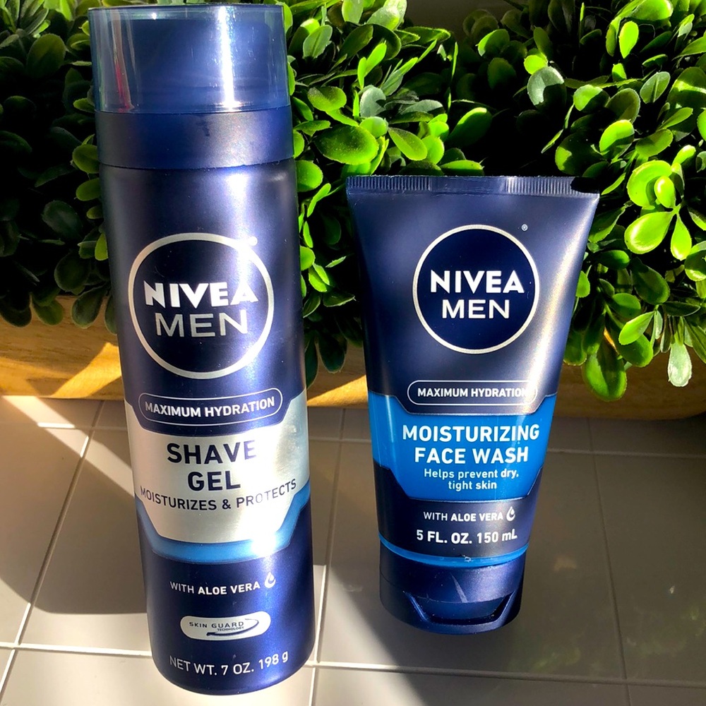 NIVEA MEN SET of Maximum Hydration Moisturizing Face Wash & Shave Gel